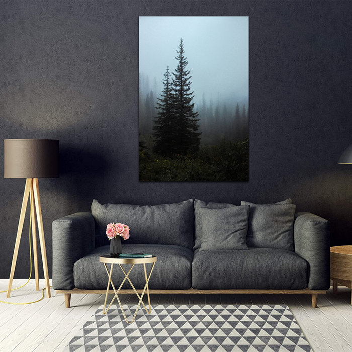 Falikép Fenyőfa a Ködben Vászonkép