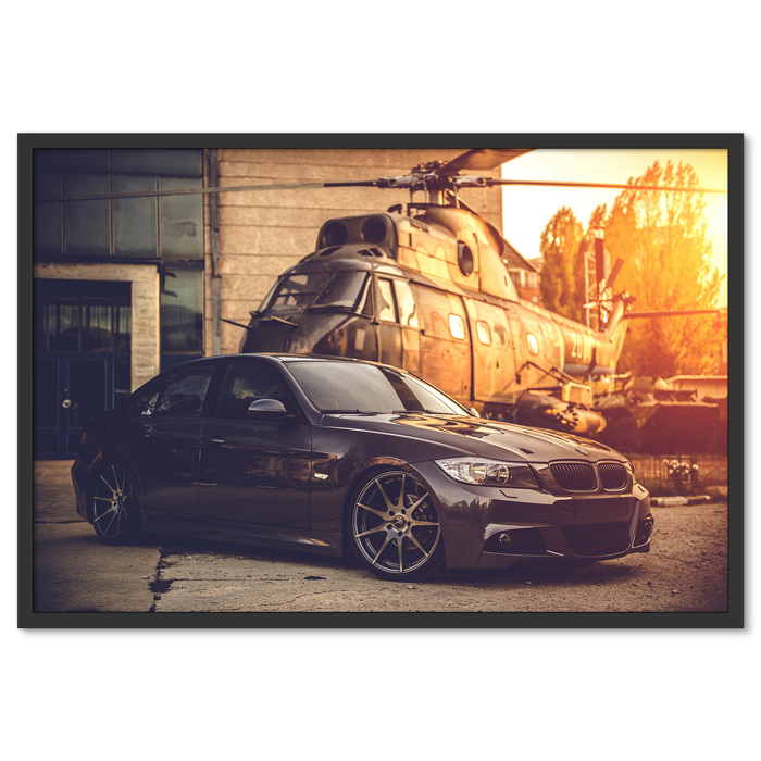 BMW 3 és Helikopter Poszter