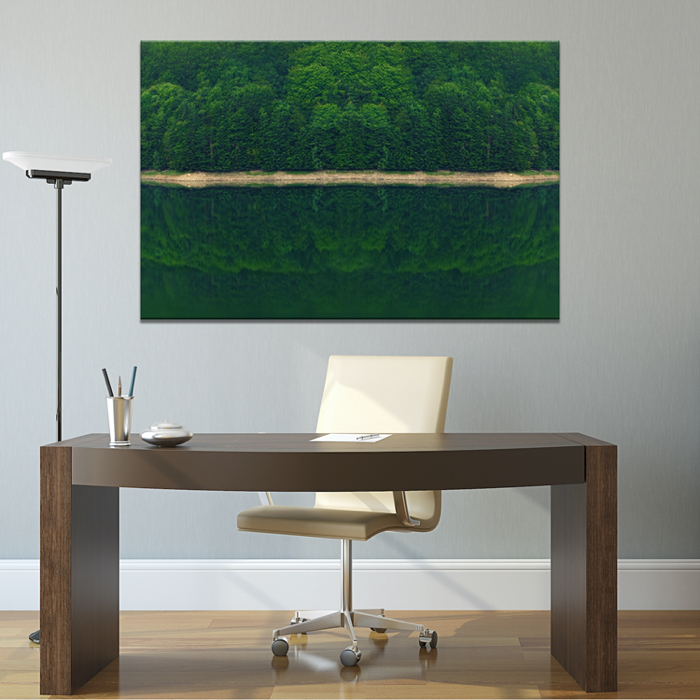 Falikép Folyó Zöld Tájkép Vidék Természet Erdő Vászonkép