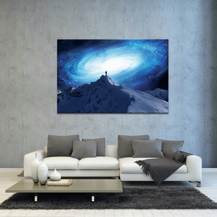 Falikép Hegy Tetején Világűr Galaxis Univerzum Vászonkép