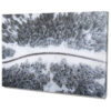 Téli Tájkép Erdő Hó Havas Természet Országút Felülről Drón Felvétel Poszter