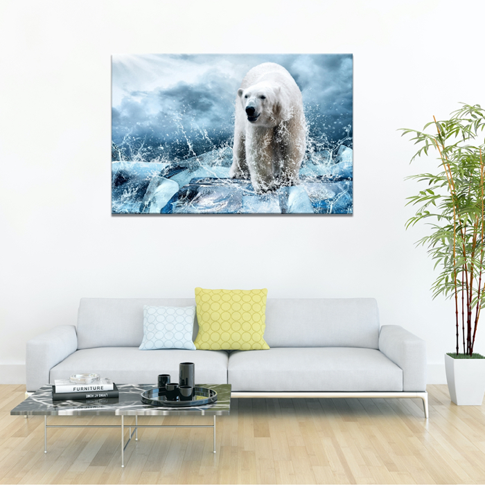 Falikép Jegesmedve Vadállat Élővilág Vászonkép