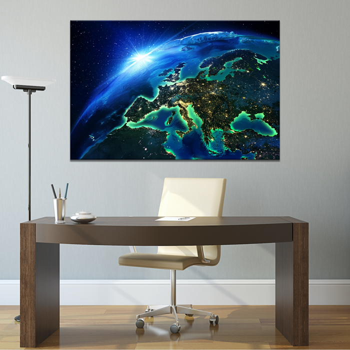 Falikép Bolygó Föld 3D Európa Világűr Vászonkép