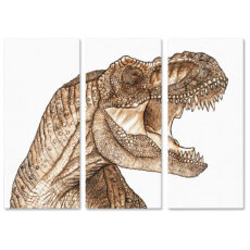 Falikép Dinoszaurusz T-Rex Többrészes Vászonkép (3 Részes)