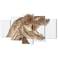 Falikép Dinoszaurusz T-Rex Többrészes Vászonkép (5 Részes)