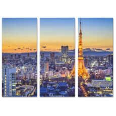 Falikép Tokiói Torony Japán Többrészes Vászonkép (3 Részes)
