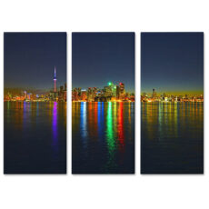 Falikép Toronto Éjszakai Nagyváros Kanada Többrészes Vászonkép (3 Részes)