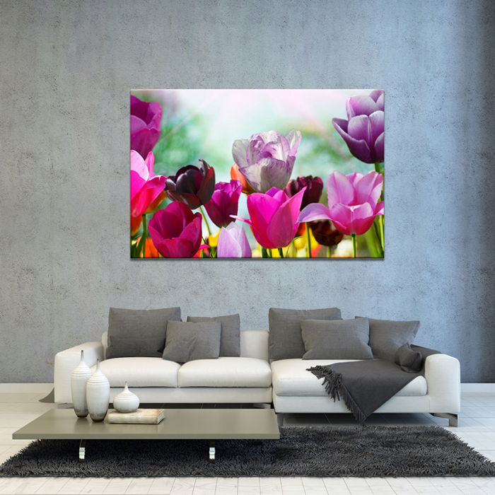 Falikép Tulipánok Színes Virágok Vászonkép