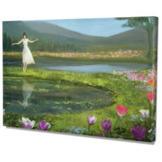 Falikép Virágos Természet Festmény Táncoló Lány Vászonkép