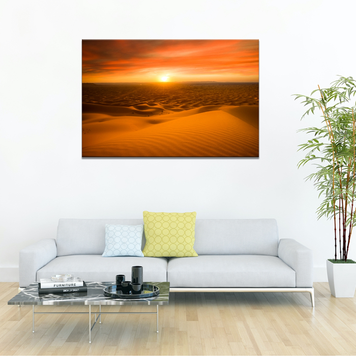 Falikép Szahara Sivatag Nap Homok Tájkép Napkelte Vászonkép