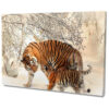 Falikép Tigrisek Télen Hóban Vászonkép