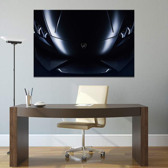 Falikép Lamborghini Autó Sportkocsi Fekete Lambo Logó Vászonkép