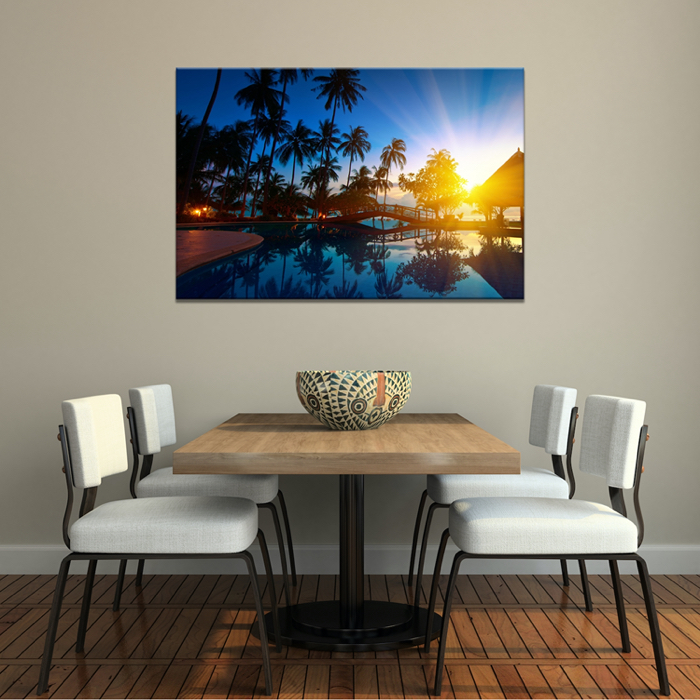 Falikép Trópusi Nyaralás Luxus Hotel Medence Vászonkép