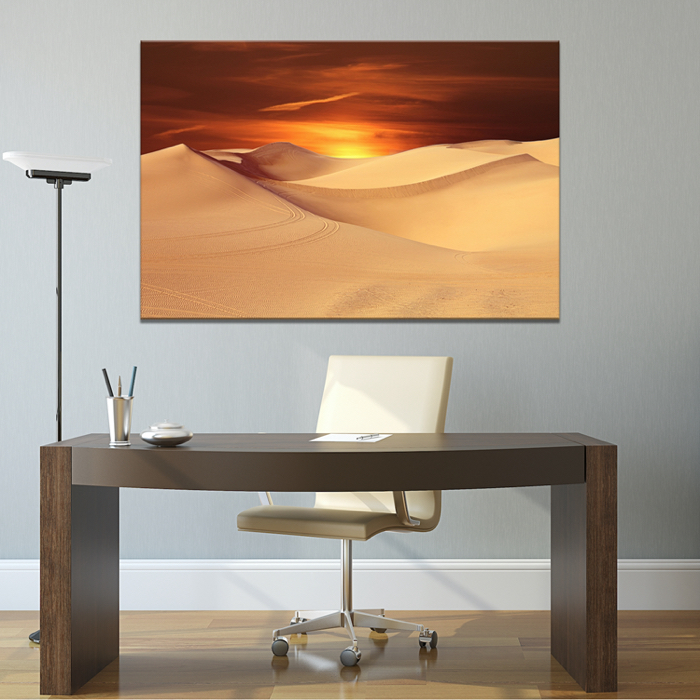 Falikép Szahara Homokdűne Naplemente Sivatag Vászonkép