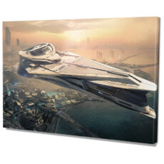 Falikép Űrhajó Jövő Város Sci-fi Vászonkép