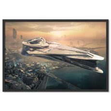 Űrhajó Jövő Város Sci-fi Poszter