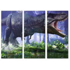 Falikép T-Rex Dinó Dinoszaurusz Többrészes Vászonkép (3 Részes)