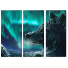 Falikép Farkas Északi Fények Többrészes Vászonkép (3 Részes)