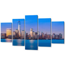 Falikép New York Város Épületek Felhőkarcolók Többrészes Vászonkép (5 Részes)