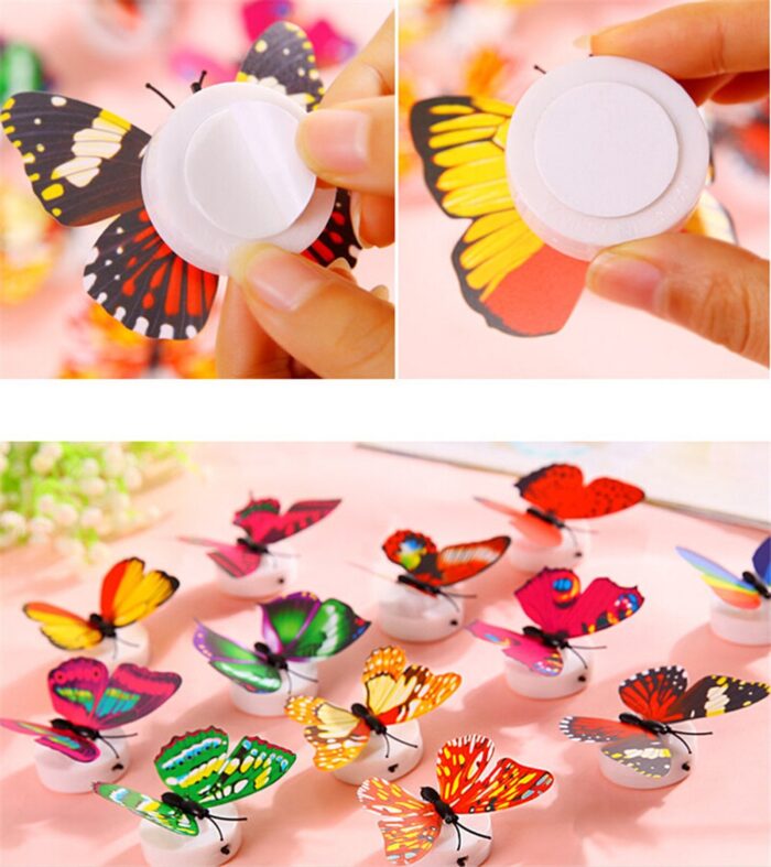 LED-es falmatrica pillangókkal, vilagító, 3D