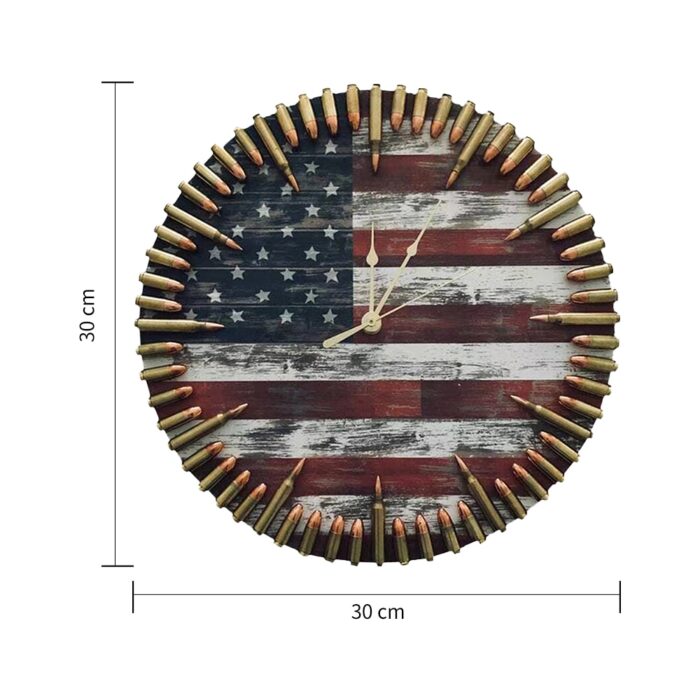 Amerikai Falióra, USA Zászló, Golyók, Egyesült Államok és Szabadság Kedvelőknek, 30 cm
