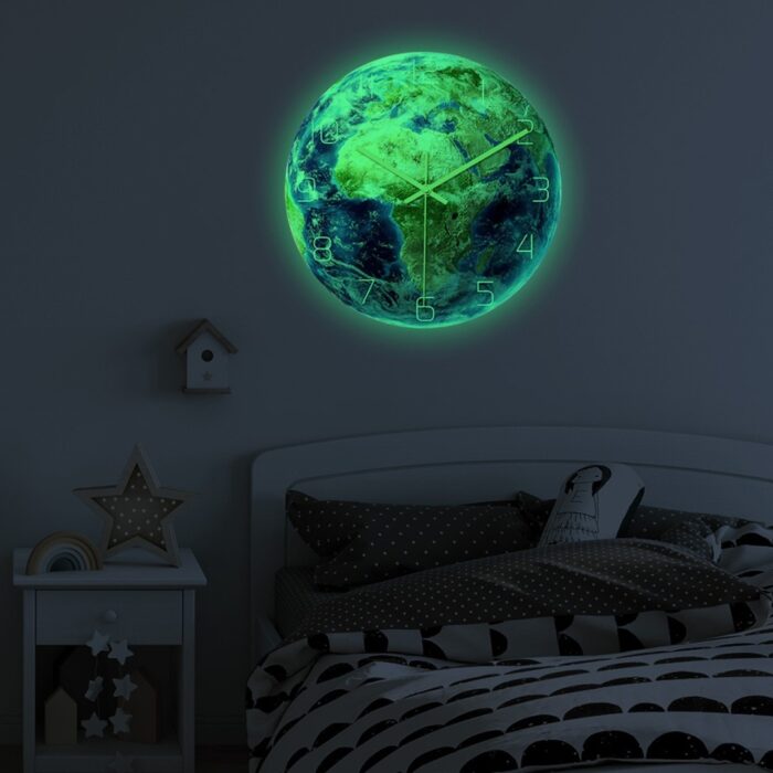 Sötétben Világító Falióra Földgömb, Egyedi, Dekor, 30 cm