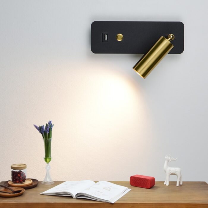 Fali Lámpa USB Töltővel, Modern Luxus Design