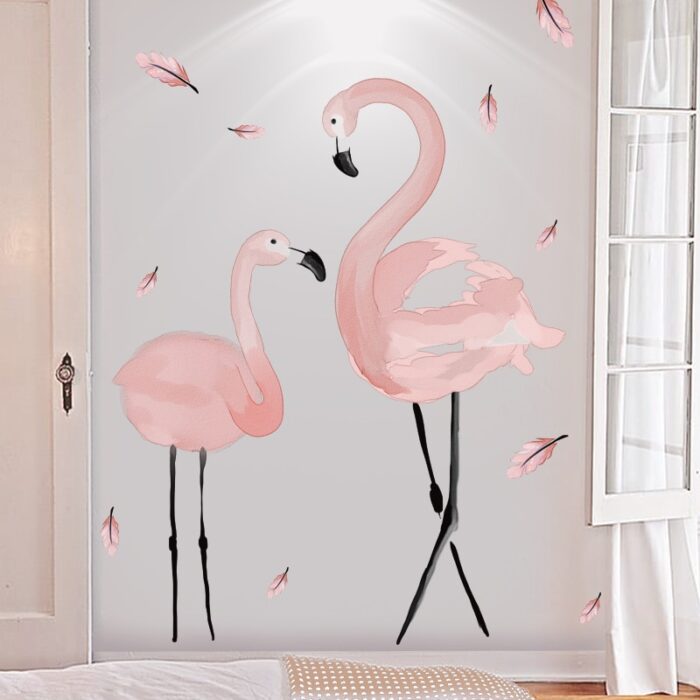 Nagyméretű falmatrica, flamingók