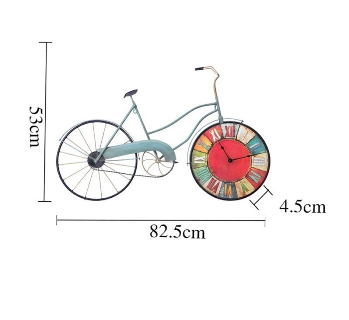 Falióra Kerékpár Falon, Bicikli Óra, 83x53 cm