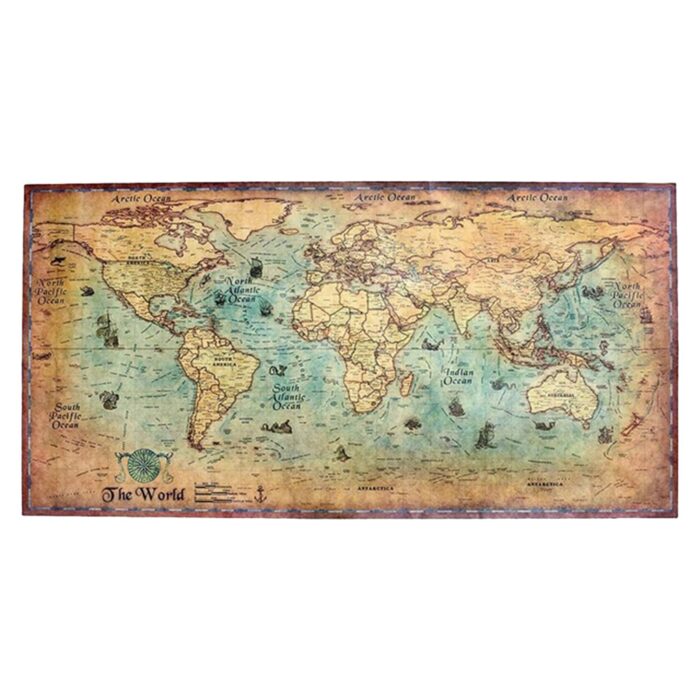 Vintage világtérkép falmatrica, 100x50 cm