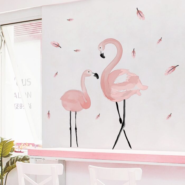 Nagyméretű falmatrica, flamingók