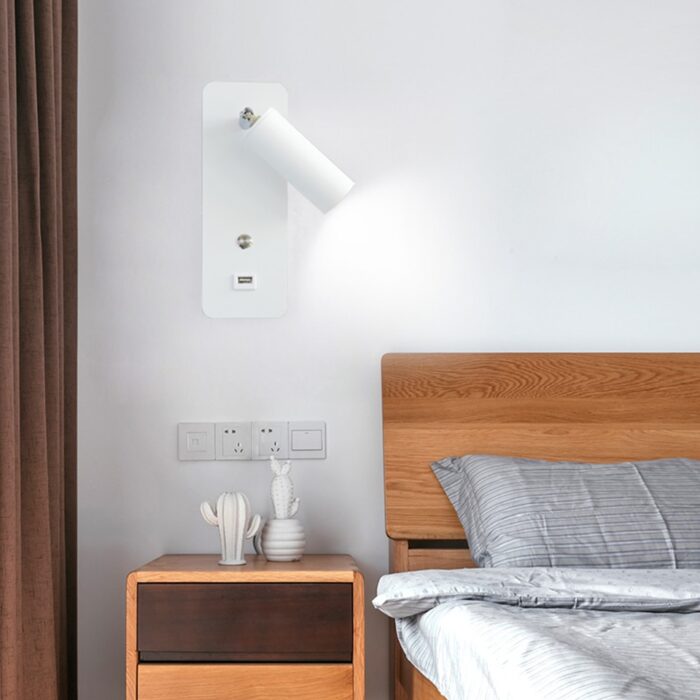 Fali Lámpa USB Töltővel, Modern Luxus Design
