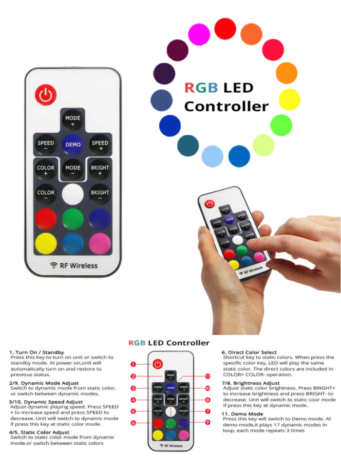 LED Falióra Világító, Digitális, Háttérvilágítással, Távirányítóval és Extra Funkciókkal
